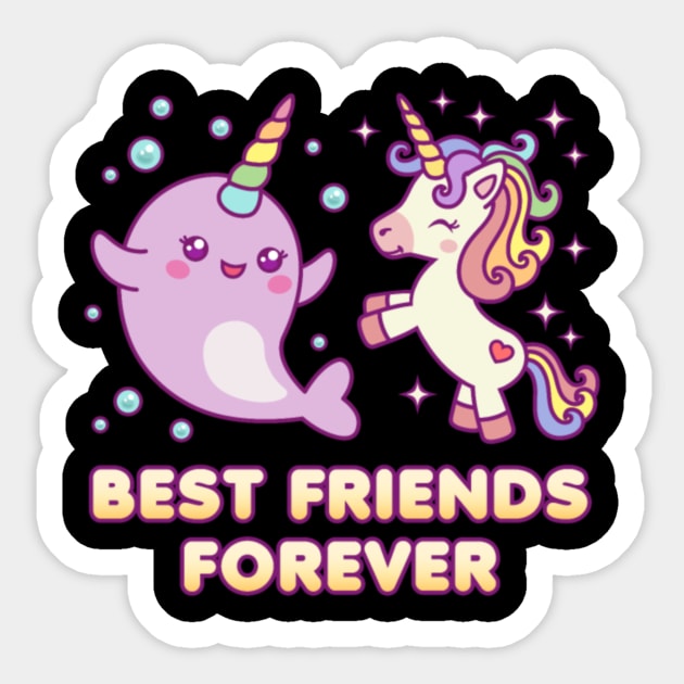 Unicorn Narwhal - Best Friends Forever BFF Sticker by Nulian Sanchez